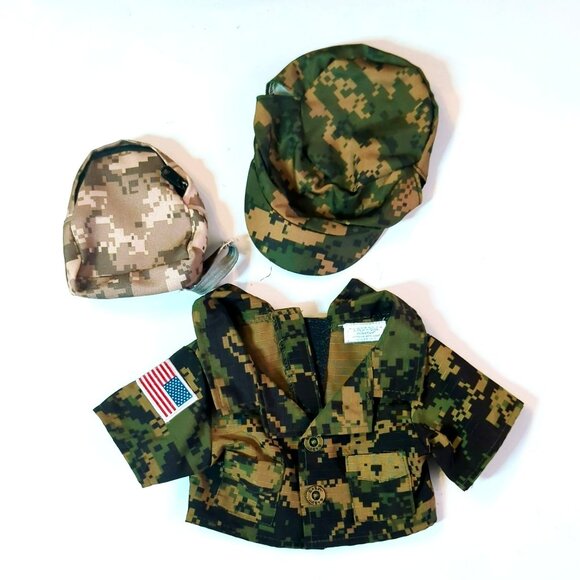 Build-A-Bear Workshop Camouflage Military Uniform US Flag For Plush Dolls - Picture 1 of 3